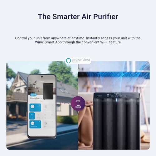 WINIX 5510 Air Purifier (New Generation of 5500-2) with Wi-Fi for Home Large Room Up to 1882 Ft² in 1 Hr, True HEPA, High Deodorization Carbon Filter and Auto Mode, Captures Pet Allergies and smoke — view 3