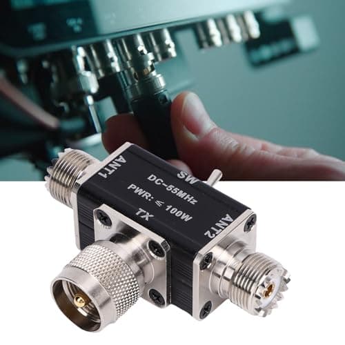 Marhynchus 2 Way Coaxial Switch, Aluminum Alloy 2 Way Coax Switch with M Female TX M Male Connectors for YouKits HF VHF UHF CB Ham Radio