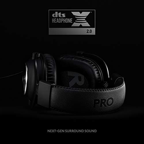 Logitech G Pro X Wired Gaming Headset: Blue VO!CE Detachable Boom Mic, DTS 7.1, 50 mm Drivers, USB/3.5mm Aux, Spare Memory Foam Ear Pads, USB DAC & Bag Included - Black — view 2