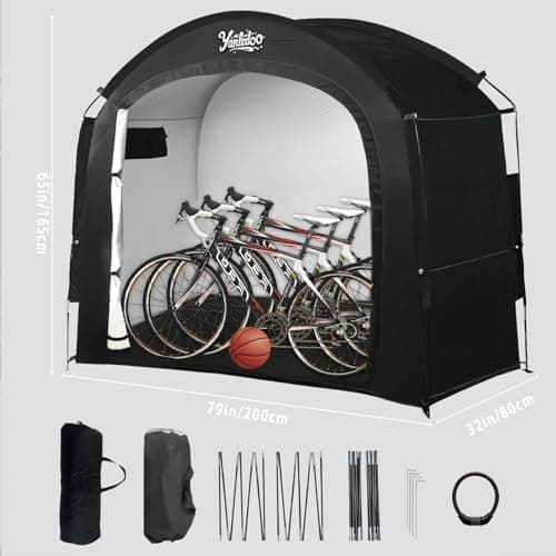Yanledoo Bike Storage Tent for 2-5 Bikes, Outdoor Waterproof Shelter(Black) — view 2