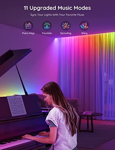 Govee RGBIC Strip Lights, Smart LED Lights for Home Decor, Bluetooth Lights APP Control, DIY Multiple Colors on One Line, Color Changing LED Strip Lighting Music Sync, 16.4ft for Bedroom Decor — view 7