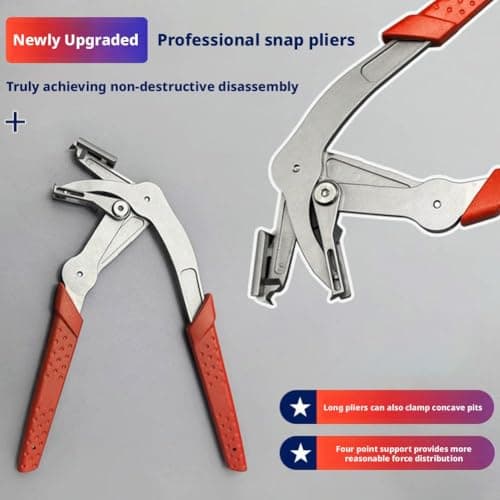 Car Clip Pliers & Trim Removal Tool, Spring-Loaded Fastener Rivet Remover for Auto Door Panels, Interior & Exterior Trim, Mechanic, Damage-Free Disassembly