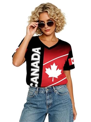 MEESHEEP Canada Shirt Women 2026 World Soccer Fans T-Shirts Football Jersey Canadian National Day Tees — view 4