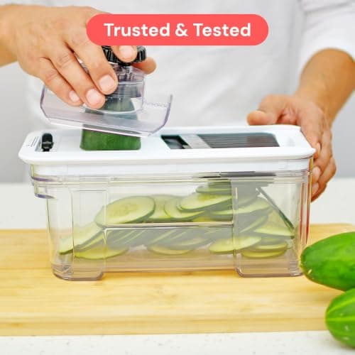 Fullstar Vegetable Chopper & Mandoline Slicer - Julienne Cutter Dicer Grater for Food Veggie Onion Cucumber Tomato Salad Potato Cheese - Kitchen Essentials & Gadgets (PRO XL 6-in-1, Black) — view 8