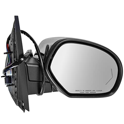 TRQ Passenger Side Mirror Assembly Power Folding Electric Adjustment Heated Memory Chrome Compatible with 2009-2014 Cadillac Escalade Chevrolet Silverado GMC Sierra Tahoe Yukon XL 1500 GM1321500
