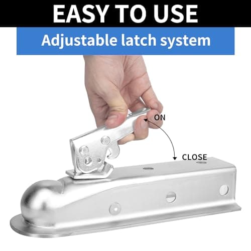 METOWARE Straight Trailer Coupler for 2" Channel, 2" Ball Trailer Tongue Coupler 3,500LBS — view 6