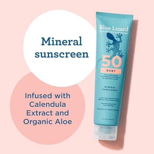 Blue Lizard BABY Mineral Sunscreen with Zinc Oxide, SPF 50+, Water Resistant, UVA/UVB Protection with Smart Cap Technology - Fragrance Free, 5 oz. Tube — view 3