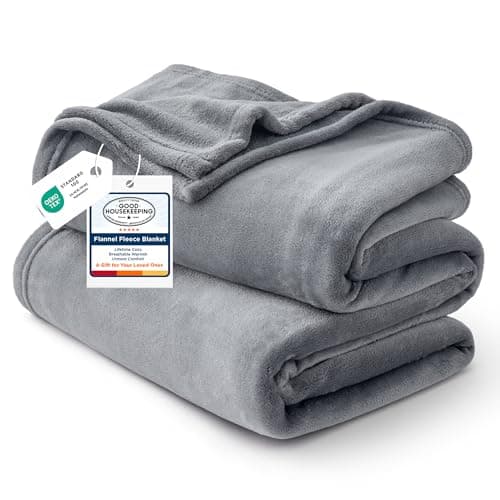 Bedsure Throw Blankets for Couch - Fleece Cozy Soft Blanket for Sofa, Lightweight Fuzzy Flannel Women Throw Gifts for All Seasons, Grey, 50x60 inches