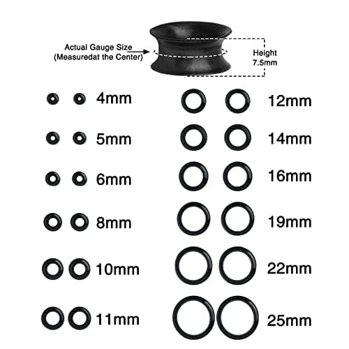 OUFER 8PCS Silicone Ear Gauges Flexible Ear Tunnels Plugs Stretchers Expander Double Flared Flesh Ear Piercing Jewelry for Women Men — view 5