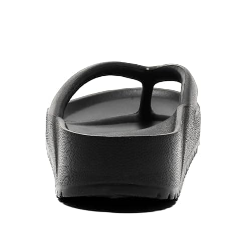 GETOEU Arch Support Flip Flops for Women and Men Soft Cushioning EVA Thong Sandals with Thick Sole, Non-Slip Quiet Outsole, Shock Absorbing Shower & Beach Flip Flops,Black — view 2