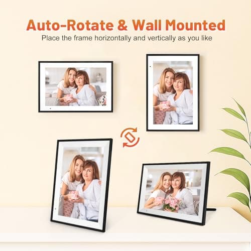 Anna Bella Digital Photo Frame 10.1 Inch with 1280x800 HD IPS Touch Screen, 32GB WiFi Digital Picture Frame with App Sharing, Auto-Rotate Photo Frame with Sleep Mode, Gift for Parents, Friends — view 5