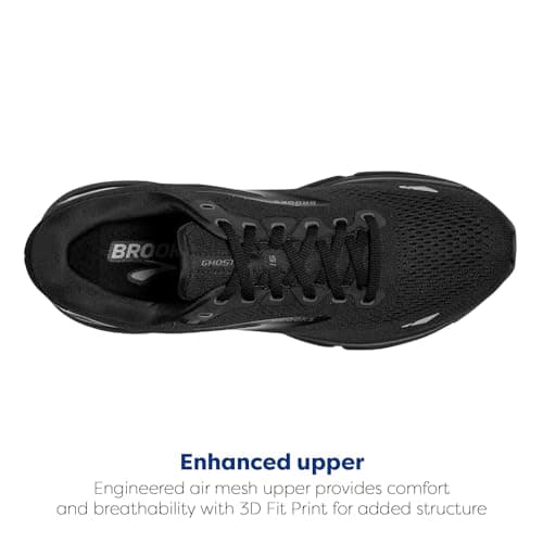 Brooks Women's Ghost 15 Neutral Running Shoe - Black/Black/Ebony - 7 Medium — view 4