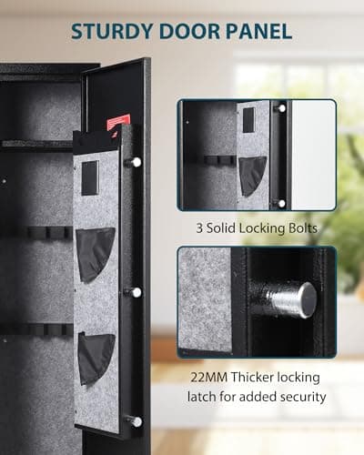 JoanKaren 6 Gun Safe for Rifles and Pistols, Heavy Duty Gun Cabinet with Adjustable Gun Racks and Shelf, Large Digital Electronic Locker for Home Security — view 6