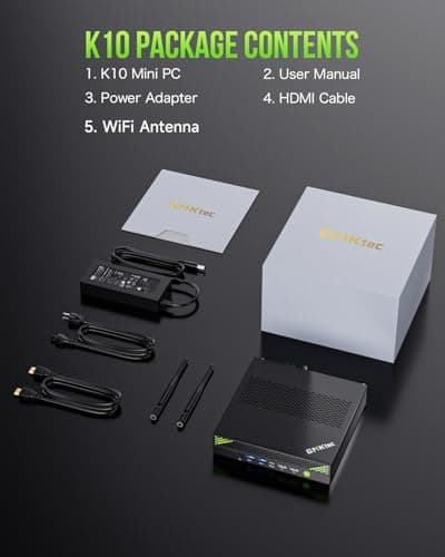 GMKtec Mini PC Workstation, Intel Core i9 13900HK(14C/20T) up to 5.4GHz, Mini Computer 32GB DDR5 RAM 1TB SSD, 8X USB Ports/COM/HDMI/DP Office Business — view 8