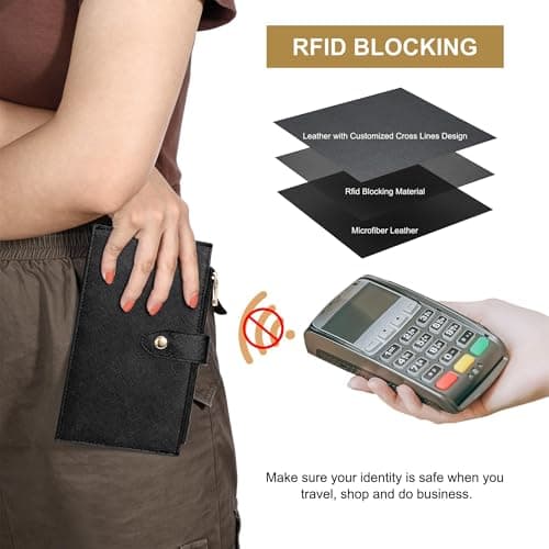 Travelambo RFID Wallet Women Large Size Bifold Multi Card Wallet Case with Zipper Pocke Credit Card Holder for Women — view 3