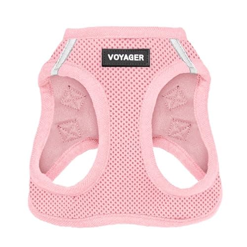 Best Pet Supplies Voyager Step-in Air Dog Harness - All Weather Mesh, Reflective, No Pull Harness for Small, Medium Dogs, Cats - Secure with Hook & Loop Fastener, Buckle, Double D-Rings - Pink, S