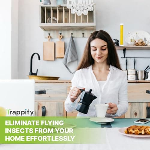 Trappify Hanging Fly Traps Outdoor: Fruit Fly Traps for Indoors | Fly Catcher, Gnat, Mosquito, & Flying Insect Catchers for Inside Home - Disposable Sticky Fly Trap for Indoor House Pest Control (2) — view 5