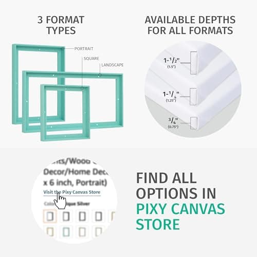 Pixy Canvas Floater Frame 16x20 for 3/4 (0.75) inch Deep Canvas Paintings/Canvas Prints/Wood Canvas Panels/Wall Art/Wall Decor/Home Decor/Artwork (White, 16 x 20 inch, Portrait) — view 5