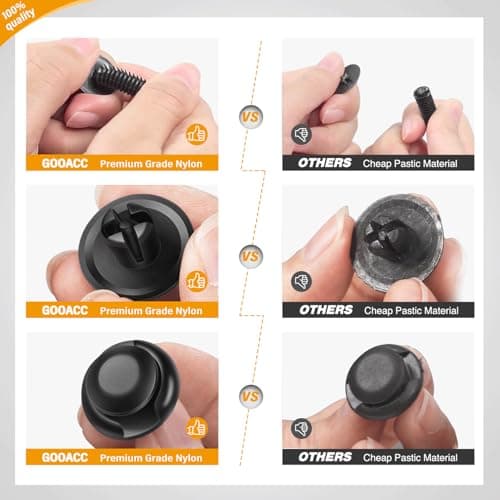 GOOACC 240PCS Bumper Retainer Clips Car Plastic Rivets Fasteners Push Retainer Kit 12 Popular Sizes Auto Push Pin Rivets Set -Door Trim Panel Fender Clips for GM Ford Toyota Honda Chrysler — view 2