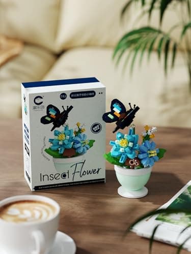 Sacblirr Blue Rosa Butterfly Mini Flower Bonsai Building Toy Set — view 3