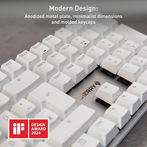 Cherry KC 200 MX, Wired Mechanical Office Keyboard, Modern Design with Elegant Aluminum Surface, USB-A Connection, MX2A Silent RED Switches, Black/Bronze — view 2