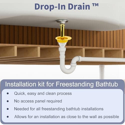 Freestanding Tub Drain Rough-in Kit, 1-1/2 in Bathtub Drain Fitting — view 3
