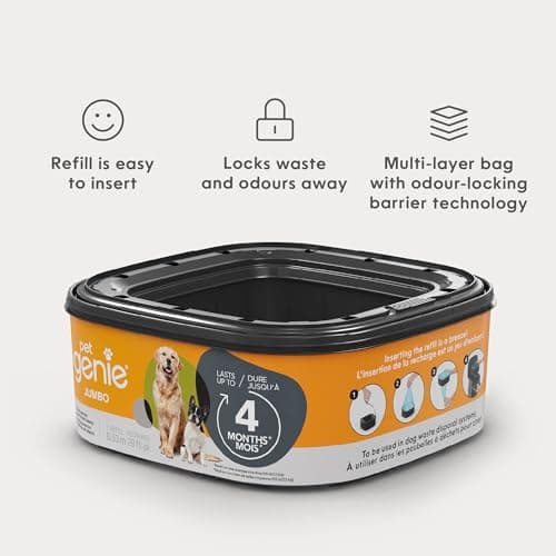 Pet Genie Jumbo Refill Bags - Multi-Layer Continuous film for Waste and Odor - Up to 4 Months of Supply, Only Compatible with Pet Genie Pail — view 2