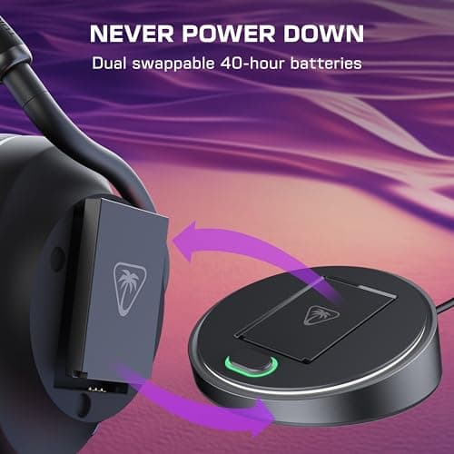 Turtle Beach Stealth Pro II Premium Wireless Gaming Headset for Xbox Series X|S, PS5, PS4, PC - Hi-Res Audio, Dolby Atmos, Active Noise Cancellation, Simultaneous Bluetooth, 24-bit Audio - Black — view 8