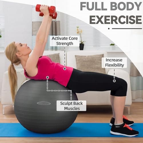 BalanceFrom Anti-Burst Slip Resistant Exercise Ball - 26-inch, 2,000-Pound Capacity, Gray — view 2