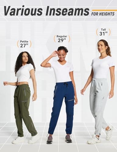 baleaf Women's Hiking Pants Quick Dry Water Resistant Lightweight Joggers Pant for All Seasons Elastic Waist Black Size M — view 7