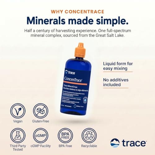 Trace Minerals ConcenTrace Drops - 240 ml, 96 Day Supply, Unflavored - Full Spectrum Minerals - Ionic Liquid Magnesium, Chloride & Potassium Electrolytes - Low Sodium Hydration — view 4