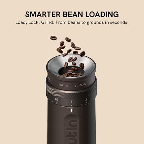 OutIn Fino Portable Electric Coffee Grinder,Adjustable Coffee Bean Grinder with 28 Precise Grind Setting,One-Button Burr Coffee Grinder with Fast‑Charge Battery, Auto‑Stop & Clog‑Protection — view 3