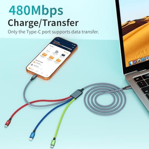 USB C Multi Charging Cable, 4 in 1 Charging Cords with Dual USB C Ports — view 2