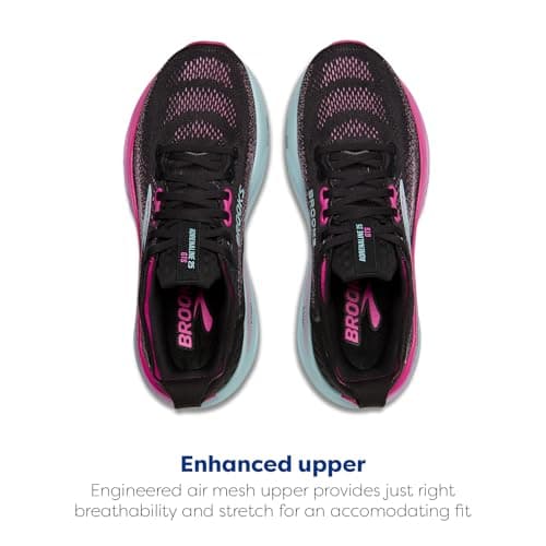 Brooks Women’s Adrenaline GTS 25 Supportive Running & Walking Shoe - Black/Cyber Pink/Iced Aqua - 9 Medium — view 3