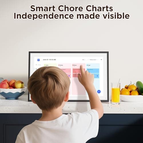 LOOFII 10.1 Inch Smart Digital Calendar – HD Touchscreen Family Planner & Calendar with Chore Chart & Meal Planner (Black White) — view 2