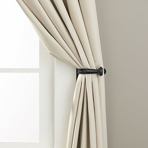 Amazon Basics Decorative Curtain Tiebacks, Sturdy and Easy to Install Holdbacks, Set of 2, Black — view 3