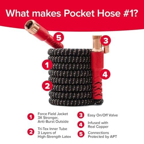 Pocket Hose 100 FT Copper Head Expandable Garden Hose, As Seen on TV — view 5