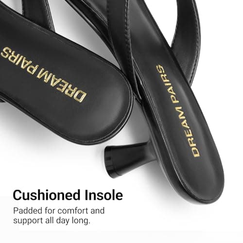 DREAM PAIRS Women's Dress Kitten Heel Sandals Flip Flops,Black,8 — view 7