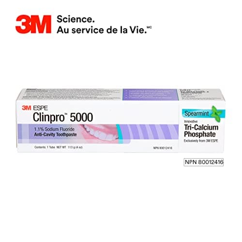 3M Clinpro 5000 Anti-Cavity Toothpaste, 1.1% Sodium Fluoride, Spearmint Flavour, Prescription Strength Fluoride Toothpaste for Enamel Protection & White Spot Remineralization, 113 g — view 3