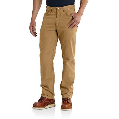 Carhartt Men's 102517 Rugged Flex® Relaxed Fit Canvas 5-Pocket Work Pan, Hickory, 35W x 32L