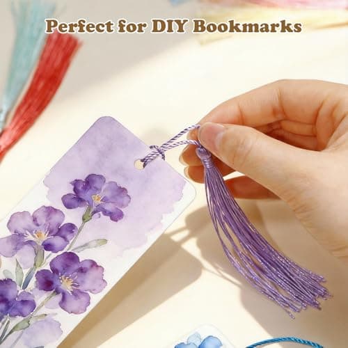 160 Pack Bulk Bookmark Tassels, 5 Inch Soft Silky Tassels with Loops, 20 Colors for Bookmarks, DIY Crafts & Keychain Making, Multi-Color Tassel Set — view 2