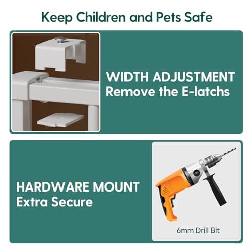 Babelio 26-43" Auto Close Baby/Dog Gate for Stairs, 2-in-1 Easy Swing Doorway and Hallway Pet Gate, with Extra-Wide Walk Thru Door and Threshold-Free Design, Black — view 5