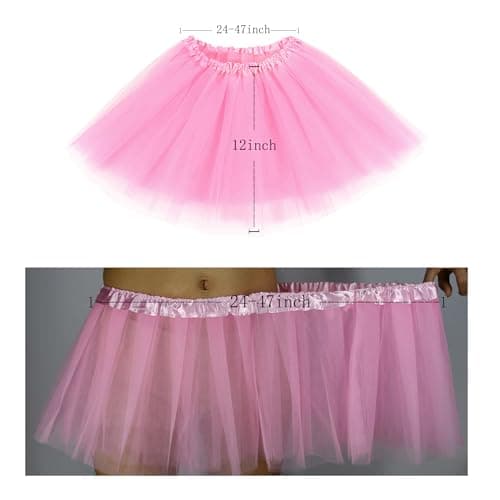 XINXIYAN Pink Tutu Skirts for Women Halloween Costume Adult Party Favor Dance Tulle Skirts — view 4