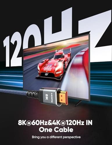 10K 8K HDMI 2.1 Cable 2-Pack 6.6FT, Highwings Certified 48Gbps Ultra High Speed Slim HDMI Cord,Support 4K@120Hz 8K@60Hz, HDCP 2.2&2.3,eARC, Dynamic HDR,DTS:X, Compatible with PS5/Blu-ray/HDTV/Roku TV — view 2