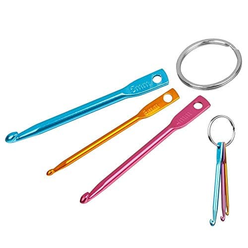 Zuoyou 4 Sets Mini Keychain Aluminum Crochet Hooks Knitting Needles 3 Sizes/Set (3mm,4mm,5mm) — view 2