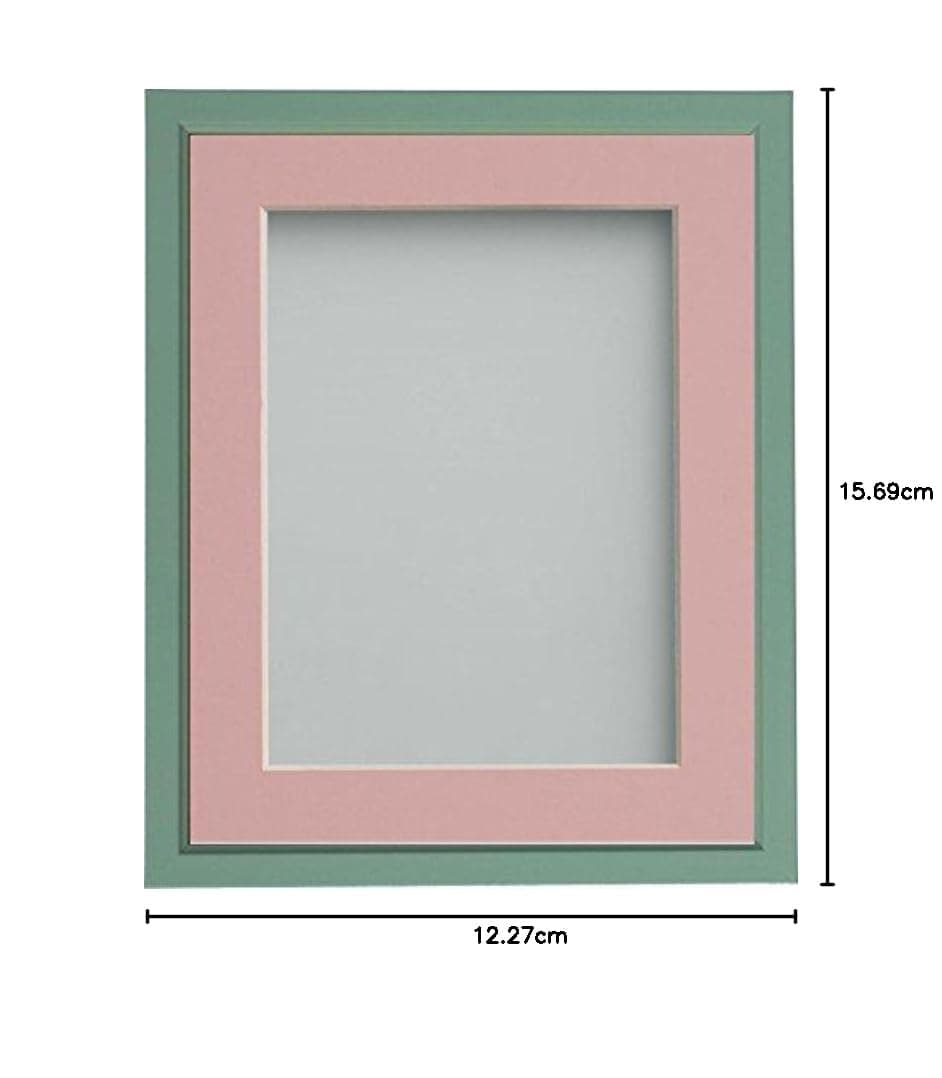Frame Company Drayton Range A4 Green Picture Photo Frame with Pink Mount For Image Size A5 — view 2