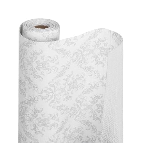 Smart Design Bonded Grip Shelf Liner - 12 Inch x 10 Feet - Non Adhesive, Strong Grip Bottom, Easy Clean Kitchen Drawer, Cabinet, Cupboard Dresser Protector Cover, Non Slip Rubber Mat - Fleur Gris — view 3