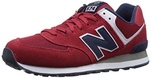 New Balance Unisex 574 V2 Lace-Up Sneaker,Red/Navy,Men 7.5 / Women 9
