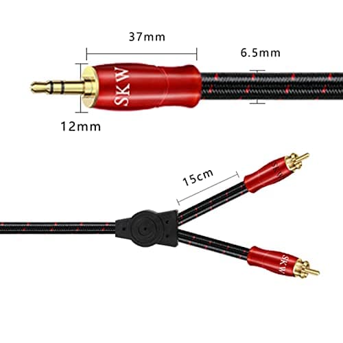 SKW 3.5MM to 2RCA Audio Stereo Cable Entry Level HC Series Cable 4.9ft/1.5M — view 4