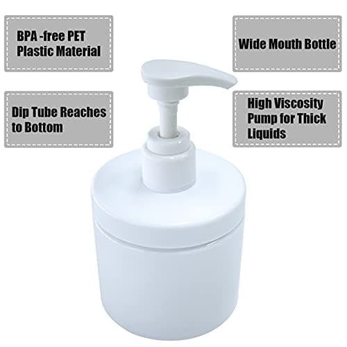 Cosywell 2PCS 500ml Pump Bottle Dispenser White Plastic Pump Bottles — view 2